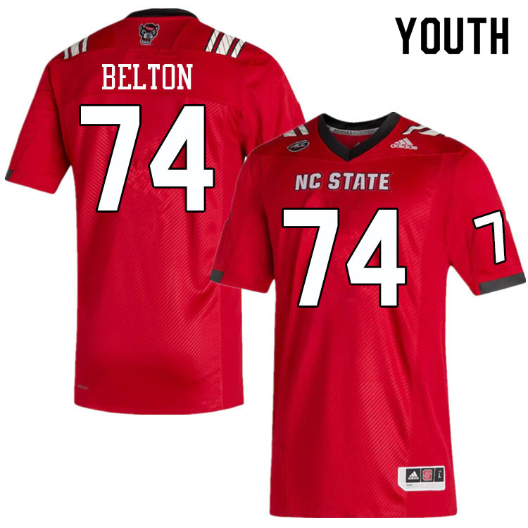 Youth #74 Anthony Belton NC State Wolfpack College Football Jerseys Sale-Red - Click Image to Close